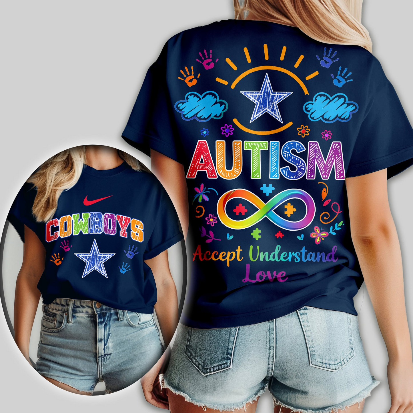 DC Premium NFL National Autism Acceptance Month Women Shirt DDT NTL