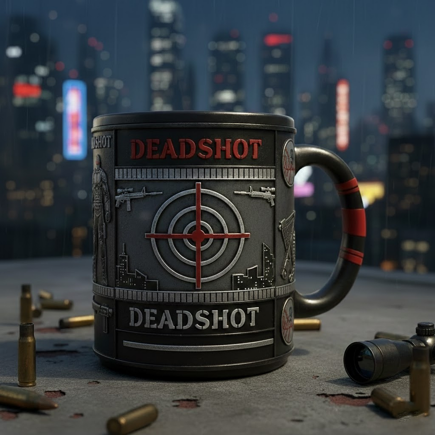DEA X Mug featuring DC Comics legends. NAK NHT