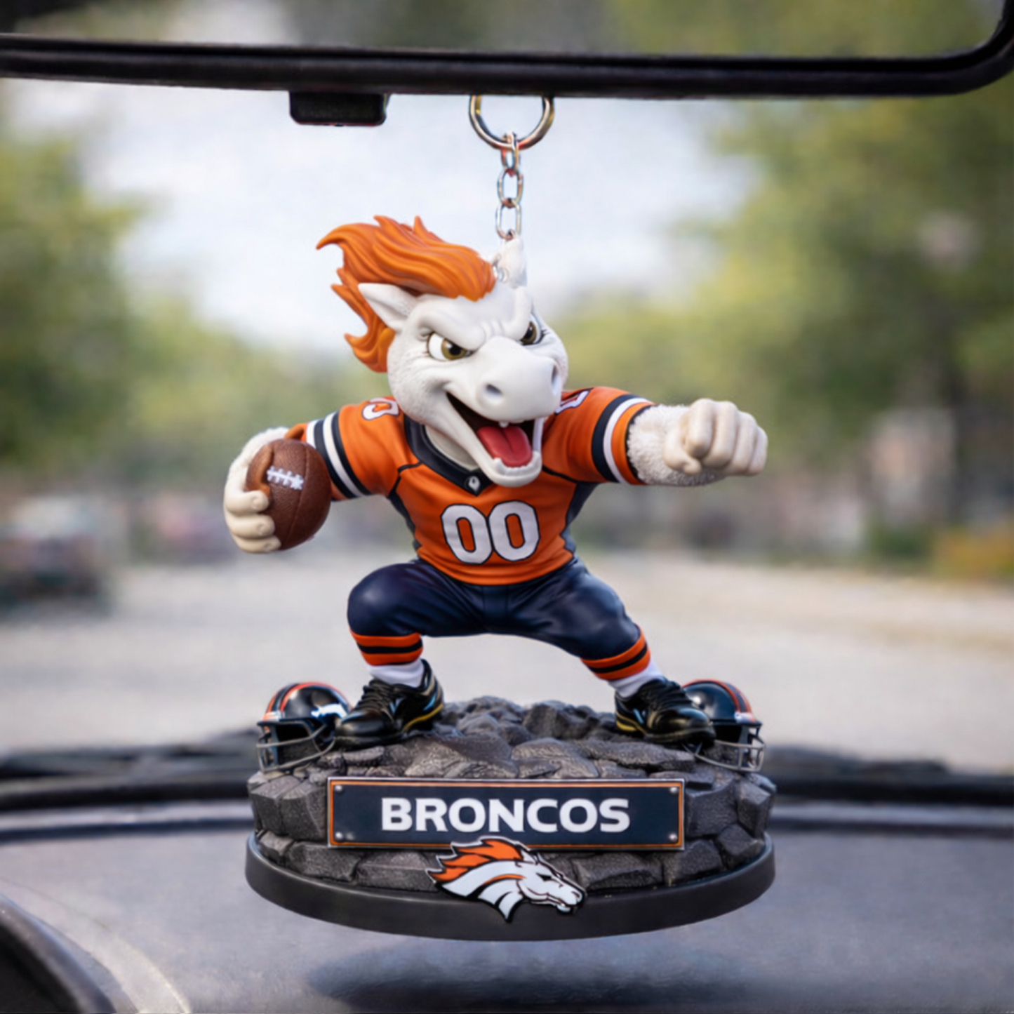 DEN X NFL Football Mascot Car Hanging Ornament NAK NHT