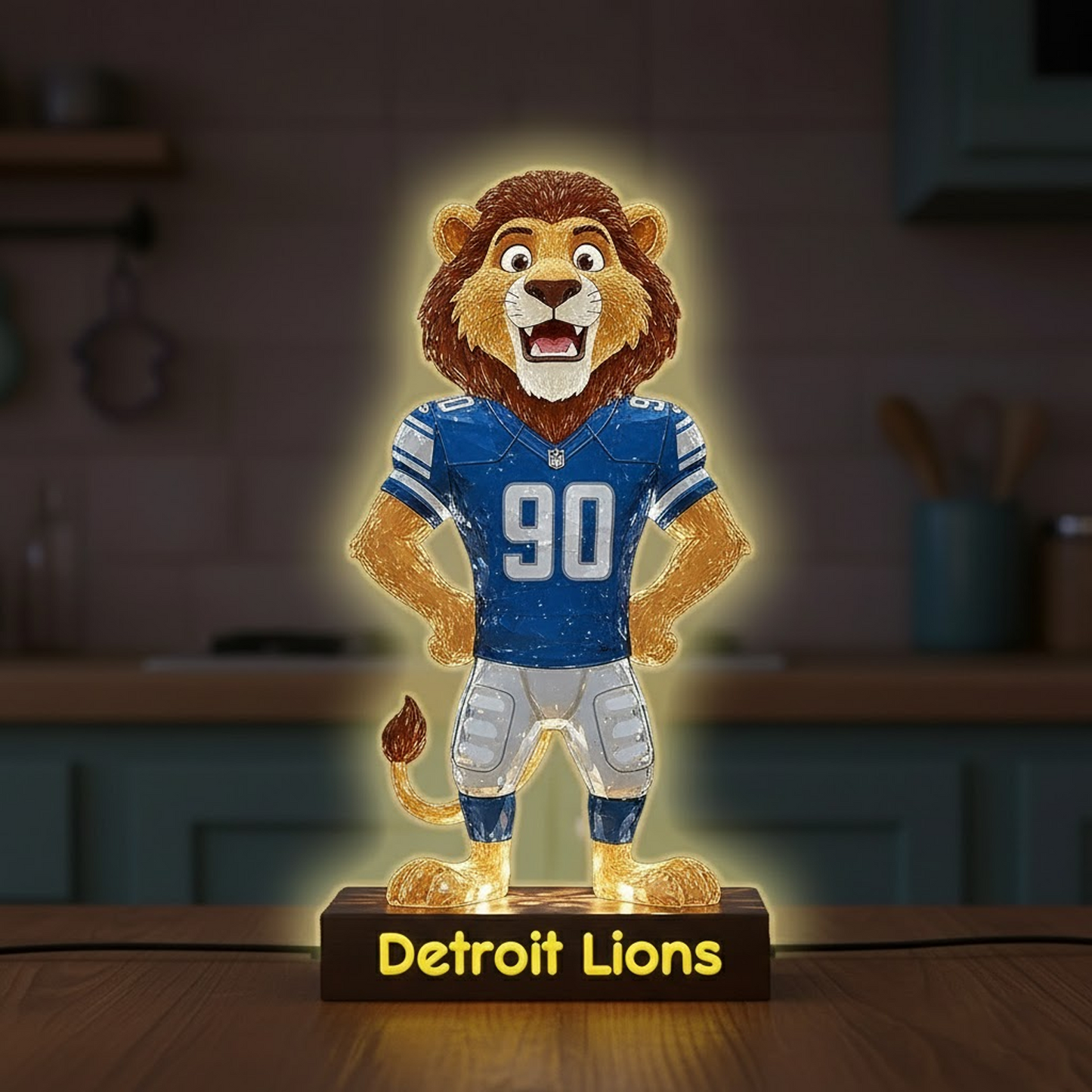 DET X NFL Funny Characters Acrylic Light Box - Personalized Gifts NAK NHT