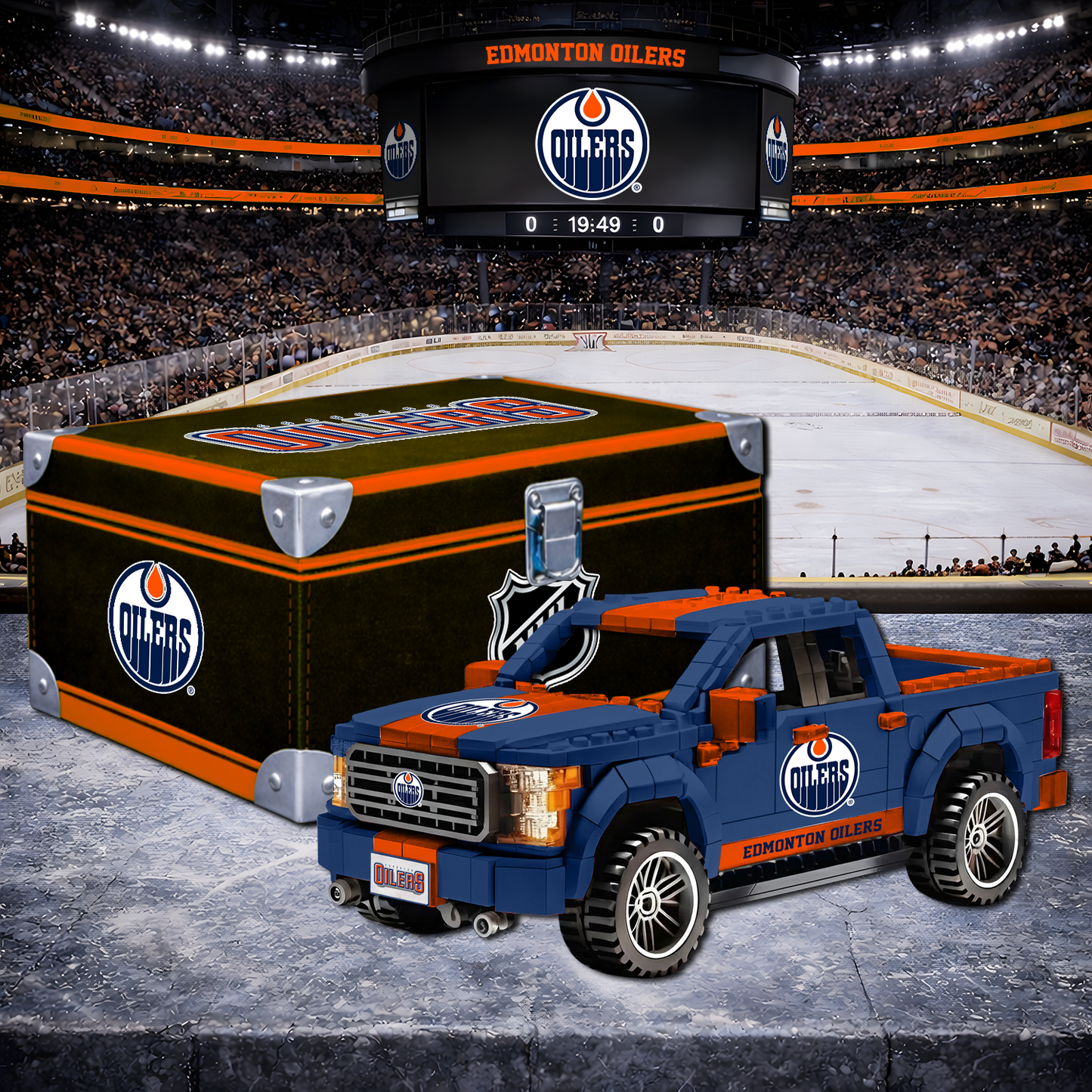 EDM X NHL LEGO Toy Truck Set with Collectible Case NAK NHT