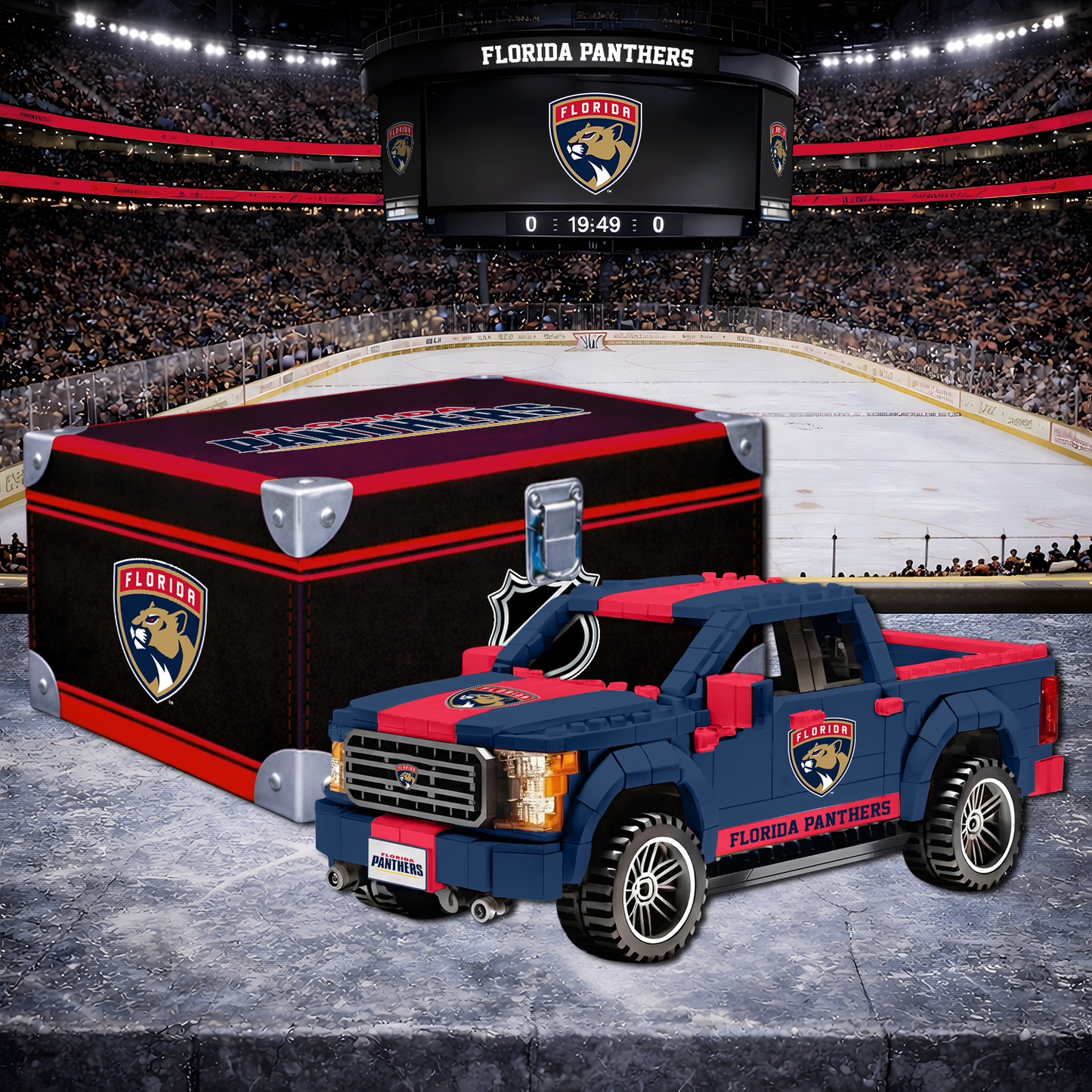 FLA X NHL LEGO Toy Truck Set with Collectible Case NAK NHT