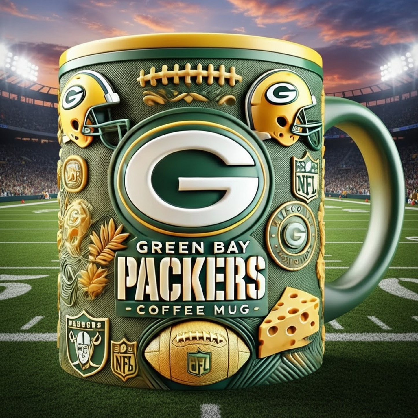 GB X NFL football team Mug Series- Limited Edition Collectible NAK NHT