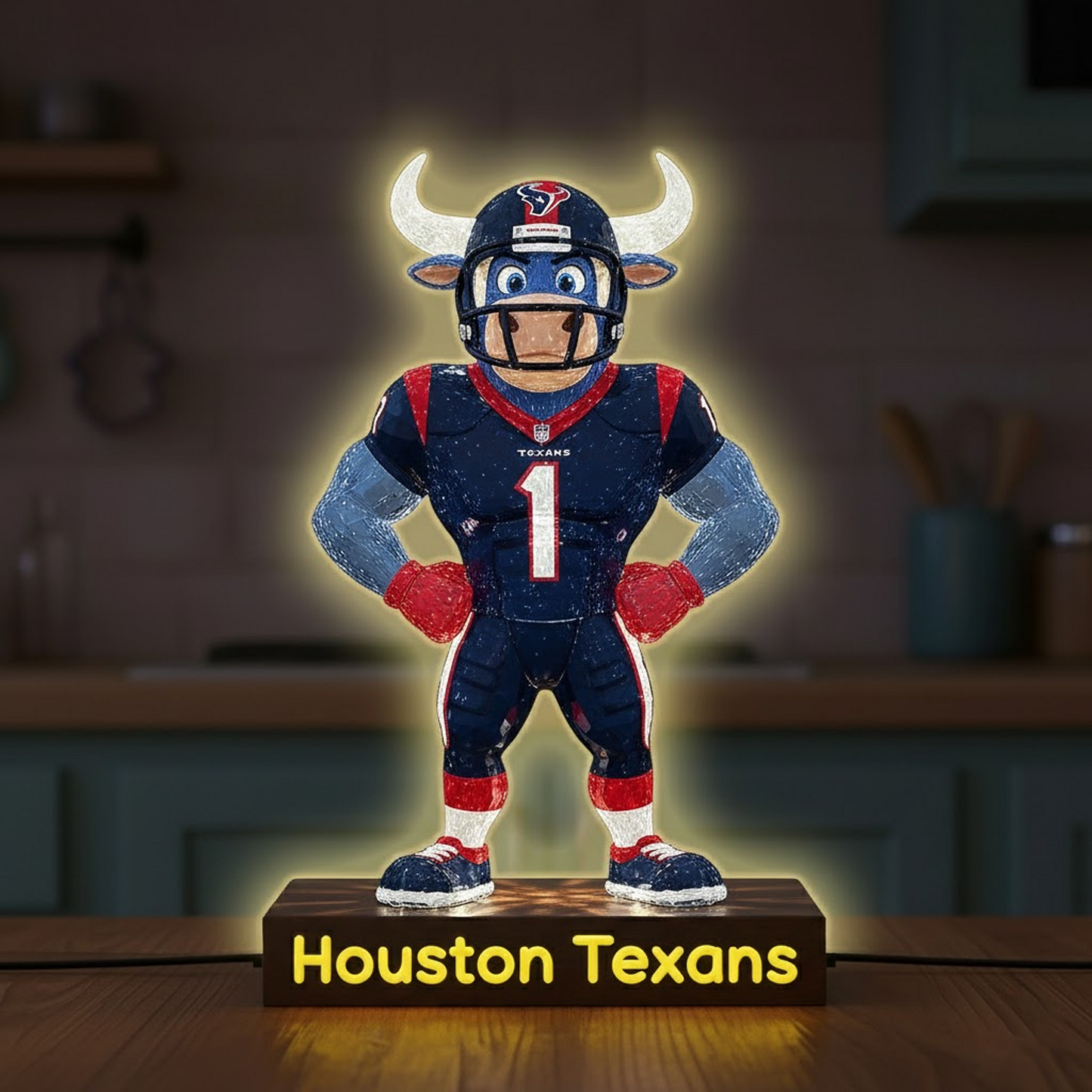 HOU X NFL Funny Characters Acrylic Light Box - Personalized Gifts NAK NHT