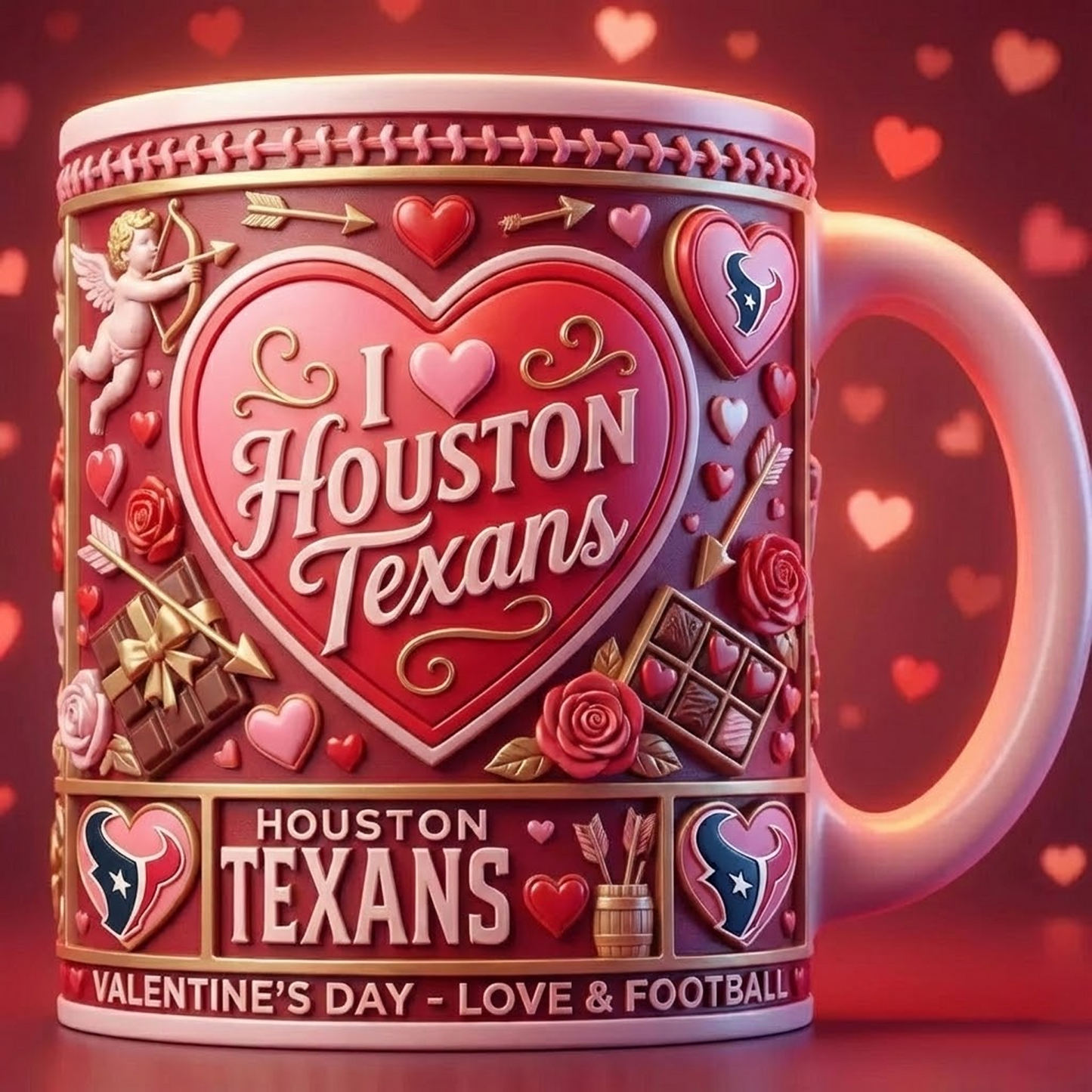 HOU X NFL Love Season Mug - Valentine 2026 NAK NHT