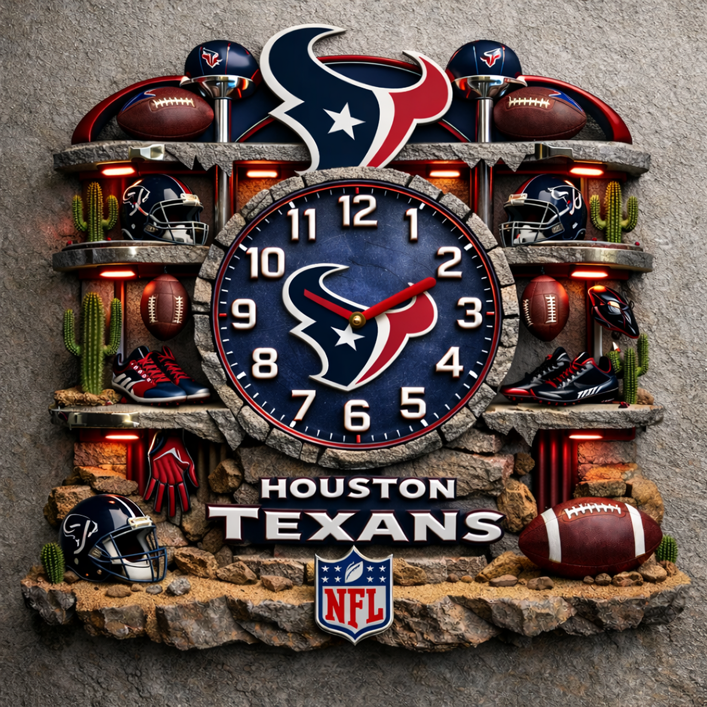 HOU X NFL Master Arena Clock NAK NHT