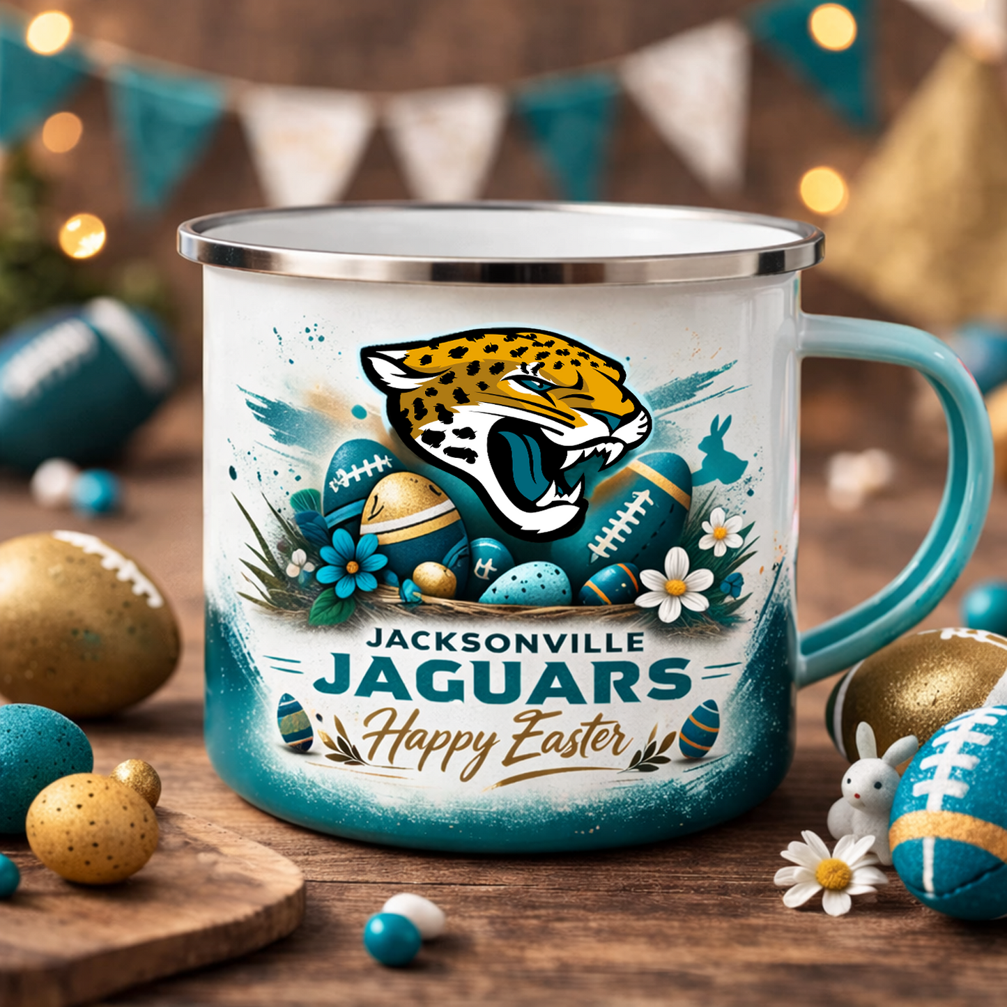 JAC X NFL Easter-themed enamel mug NAK NHT