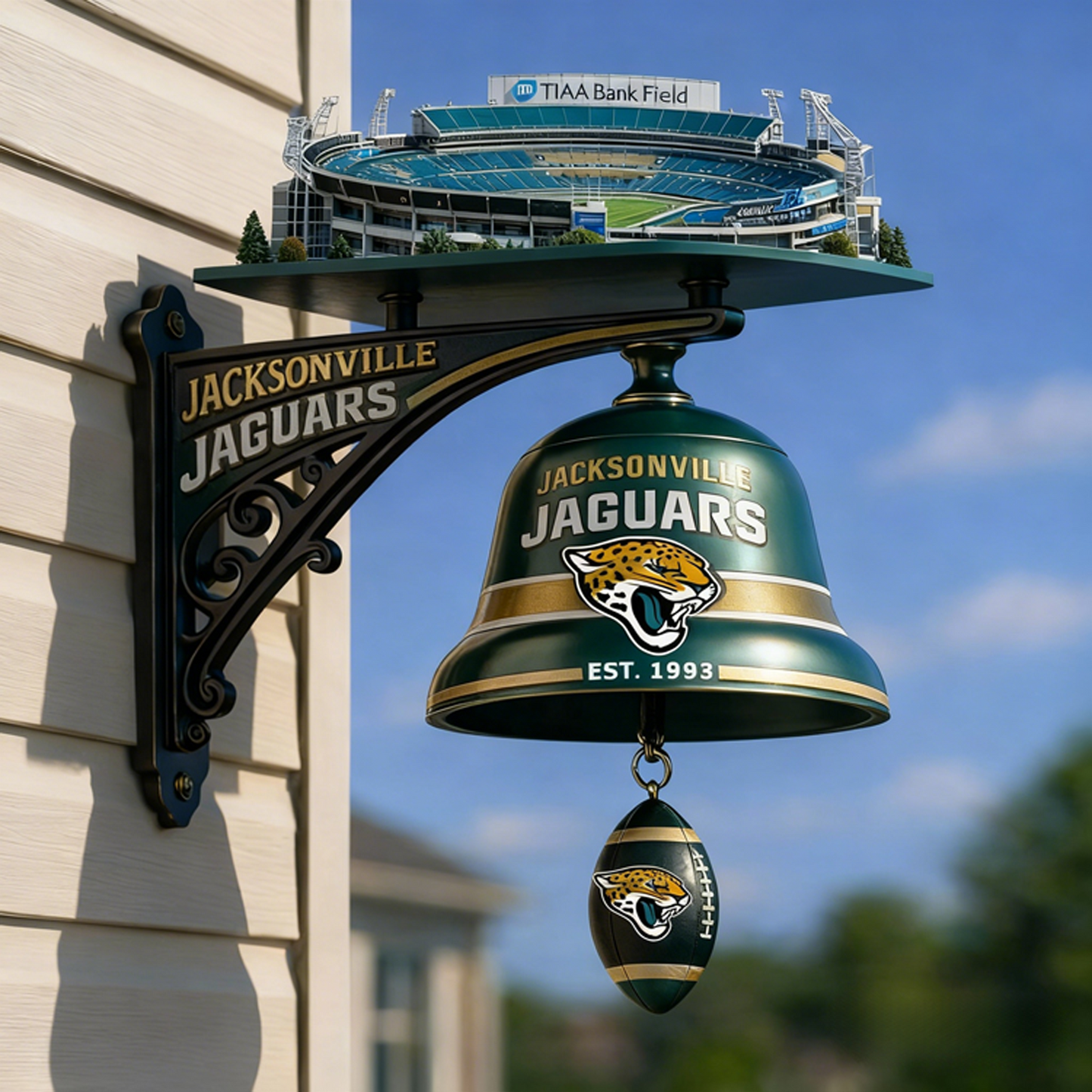 JAC X NFL Football Team Home Stadium-Themed Vintage Wall-Mounted Doorbell NAK NHT