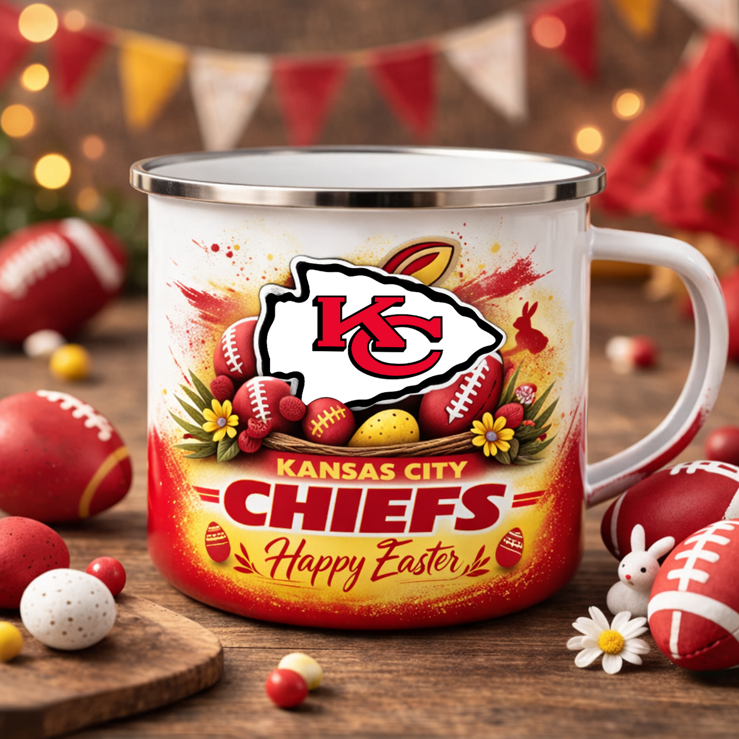 KC X NFL Easter-themed enamel mug NAK NHT