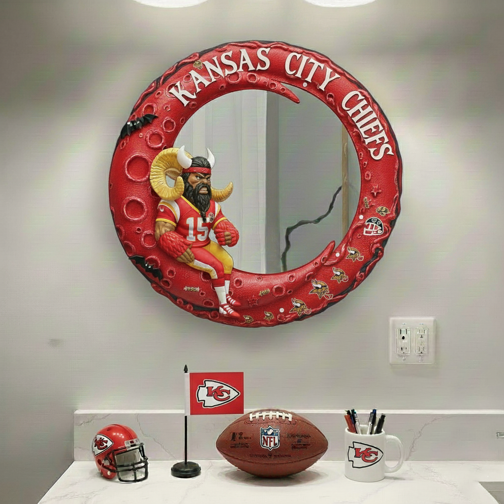 KCC x NFL Moonlit Custom Shaped Mirror - Personalized Gifts NAK CTKT