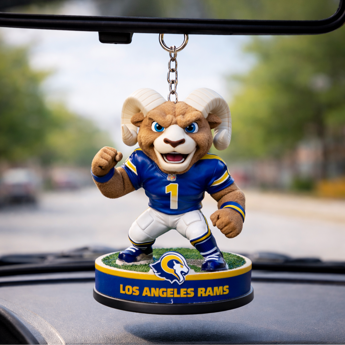 LAR X NFL Football Mascot Car Hanging Ornament NAK NHT