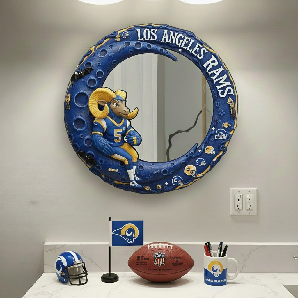 LAR x NFL Moonlit Custom Shaped Mirror - Personalized Gifts NAK CTKT