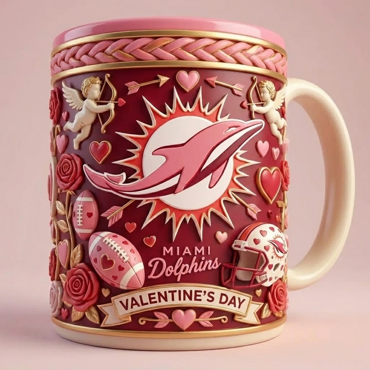 MIA X NFL Love Season Mug - Valentine 2026 NAK NHT