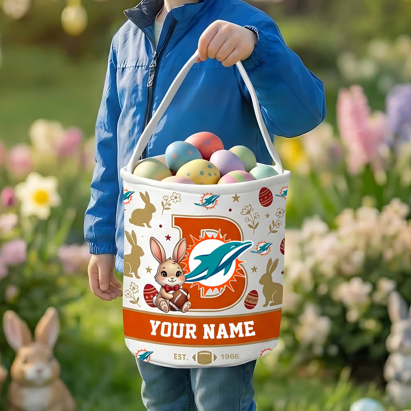 MIA x Personalized Easter Bunny Egg Hunt Basket NAK NHT