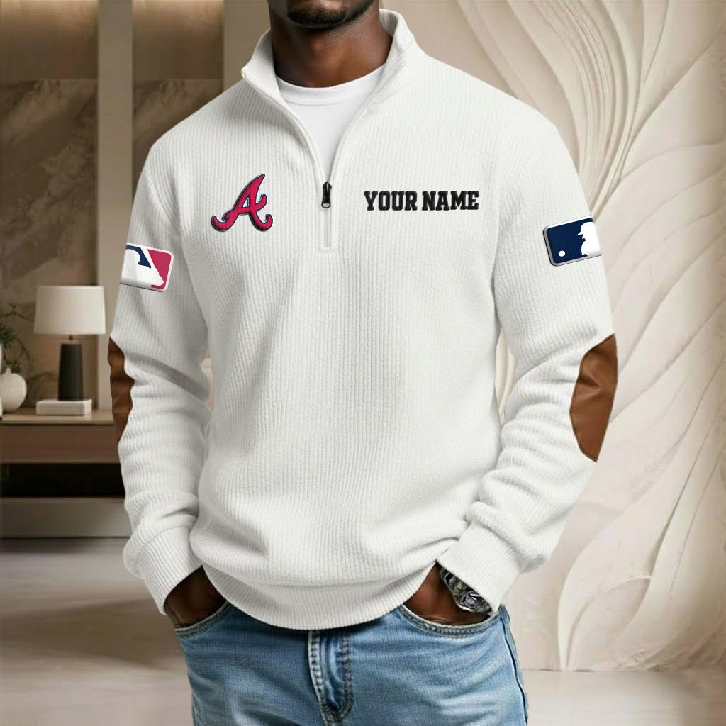 MLB x AB Custom Name Stand Collar Half-zip Sweatshirt HLP HLPHUONG