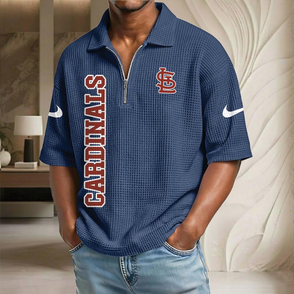 MLB x STL Baseball Waffle Half-Zip Polo Shirt HLP HLPHUONG