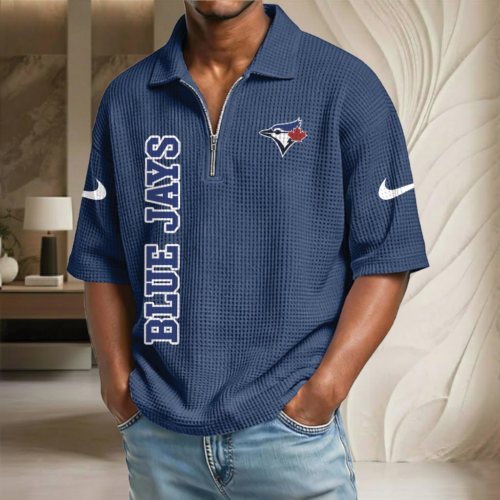 MLB x TOR Baseball Waffle Half-Zip Polo Shirt HLP HLPHUONG