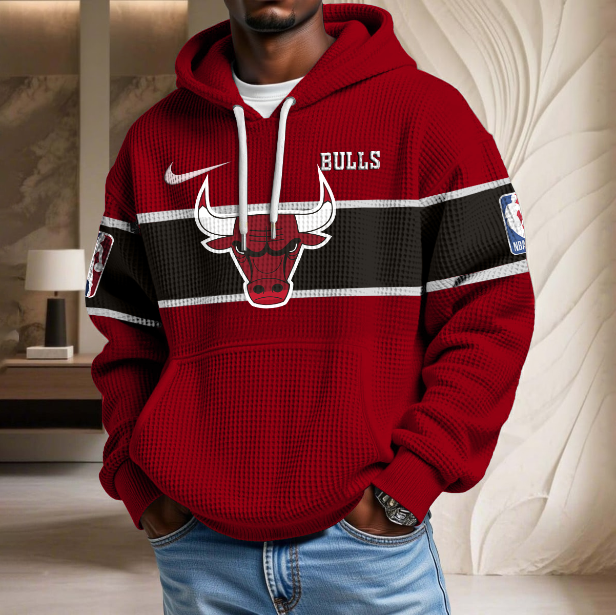 NBA x CHI Basketball Waffle Hoodie HLP HLPHUONG