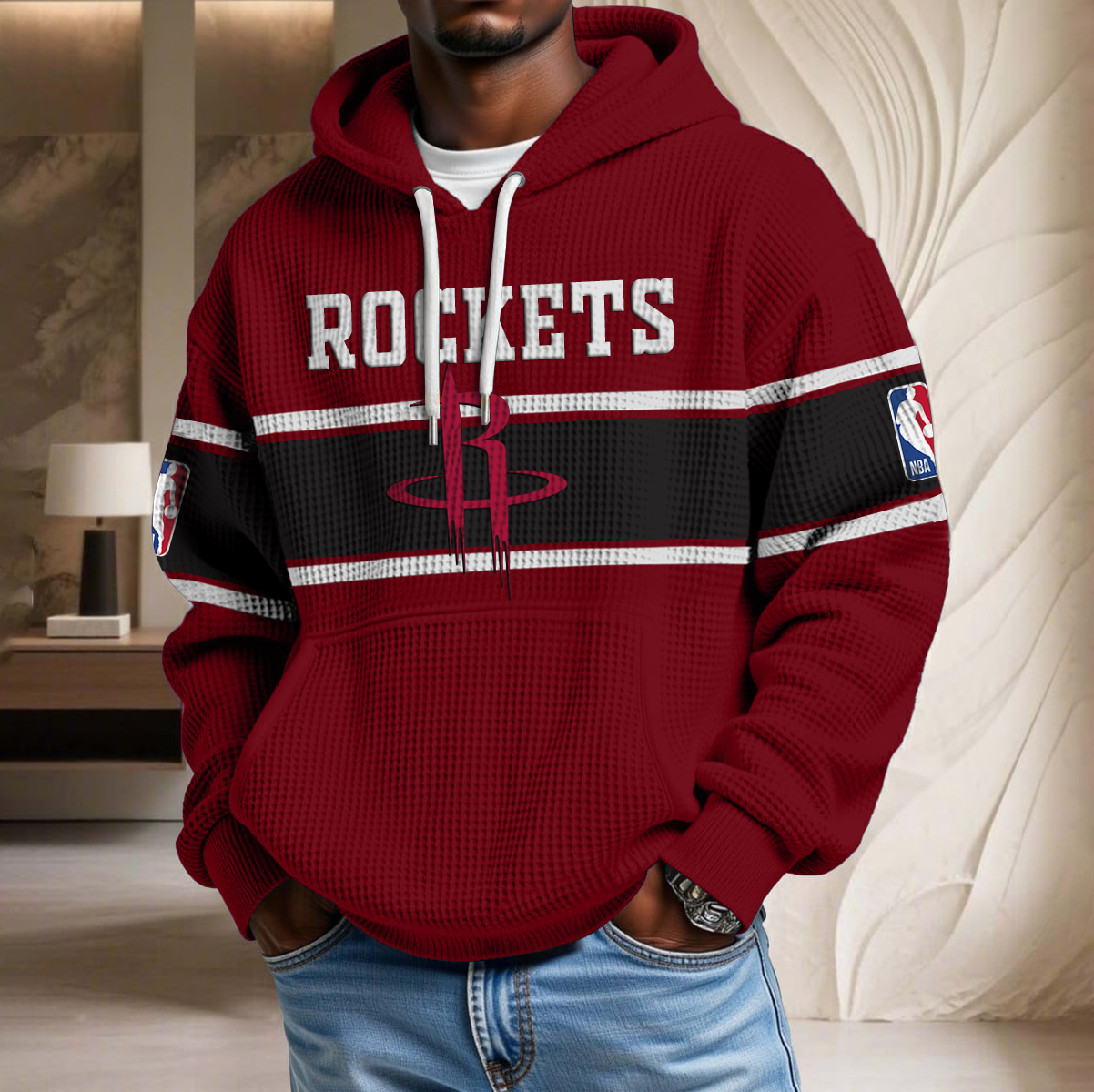 NBA x HOU Waffle Hoodie HLP HLPHUONG
