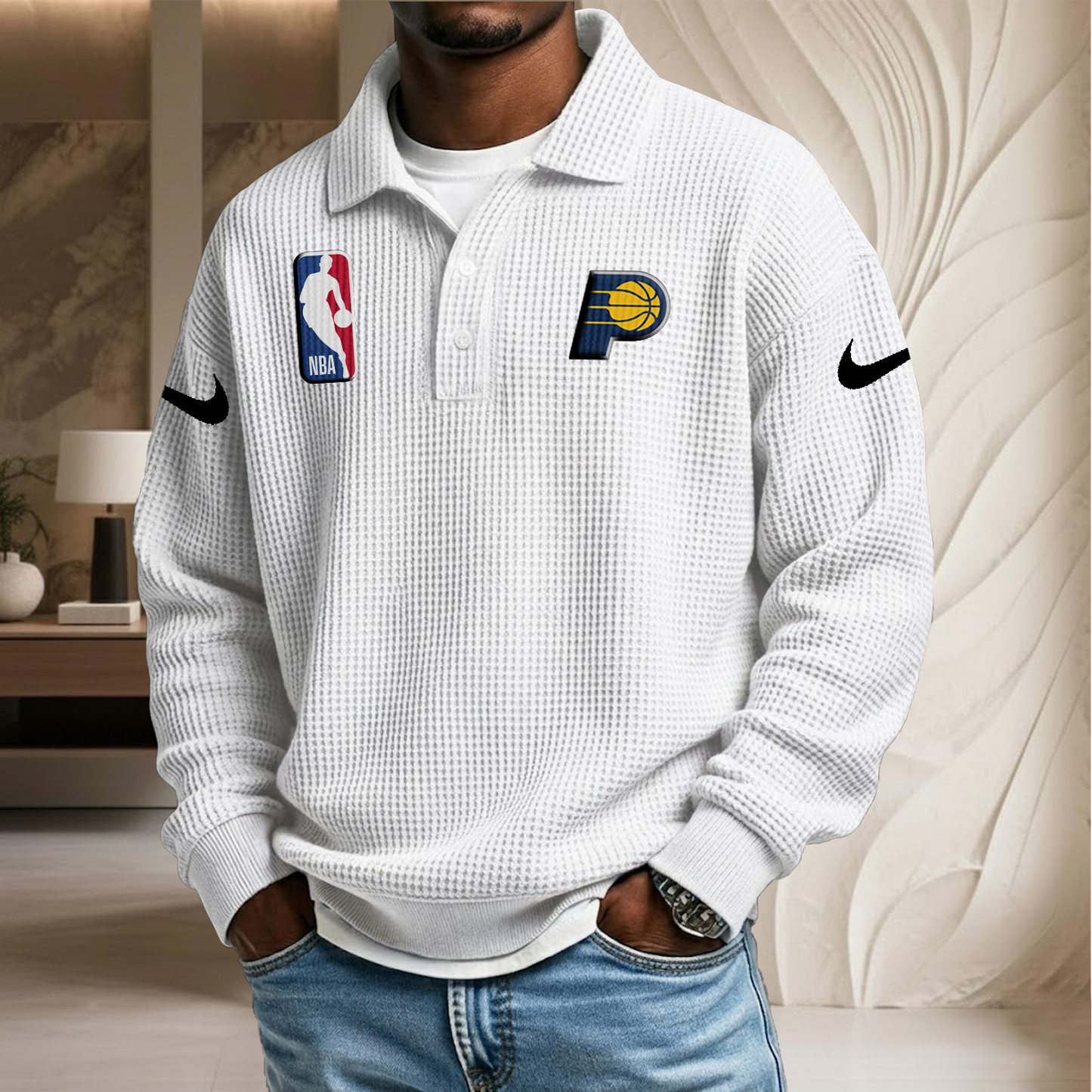 NBA x IP Waffle Three Button Lapel Polo HLP HLPHUONG