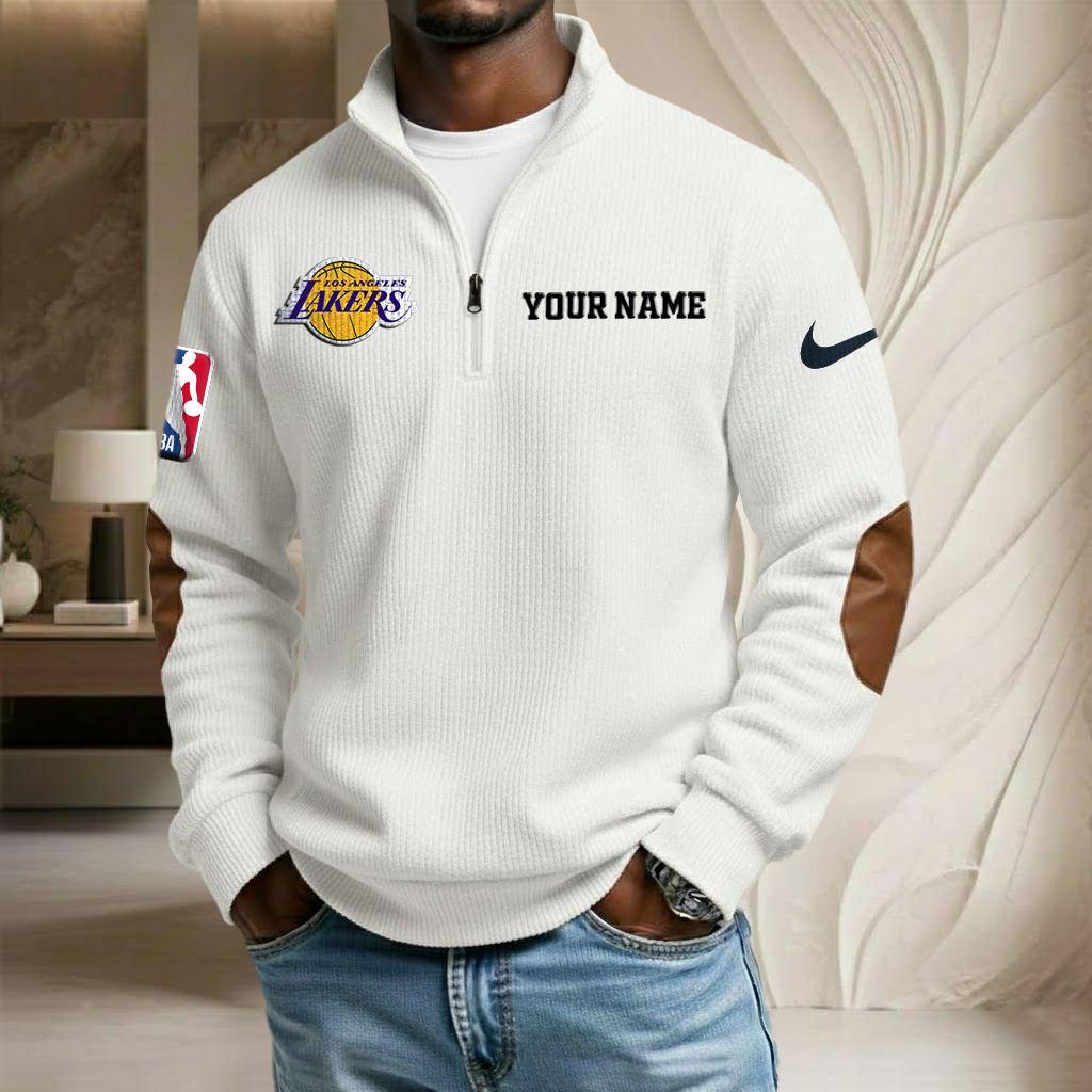 NBA x LAL Custom Name Stand Collar Half-zip Sweatshirt HLP HLPHUONG