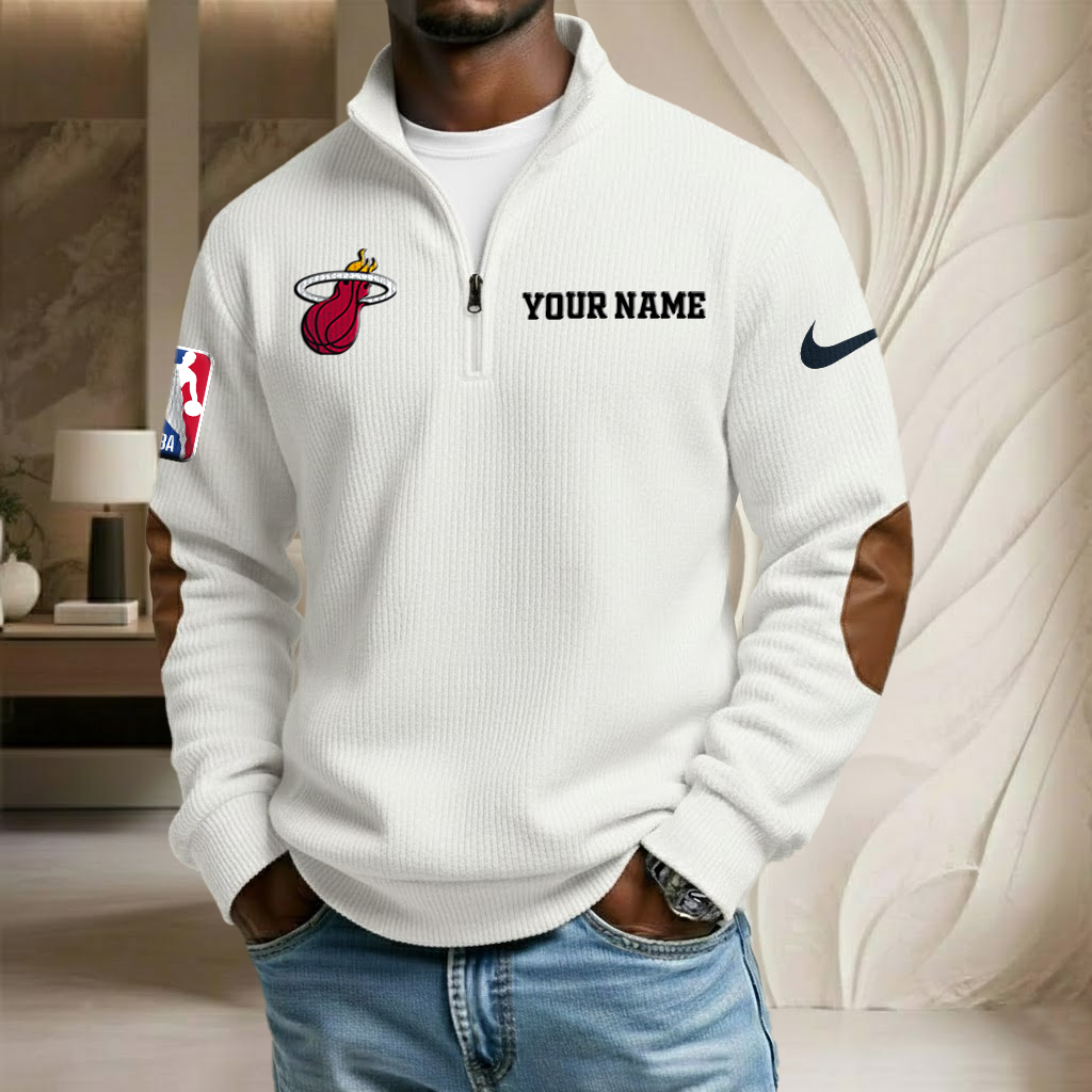 NBA x MIA Custom Name Stand Collar Half-zip Sweatshirt HLP HLPHUONG