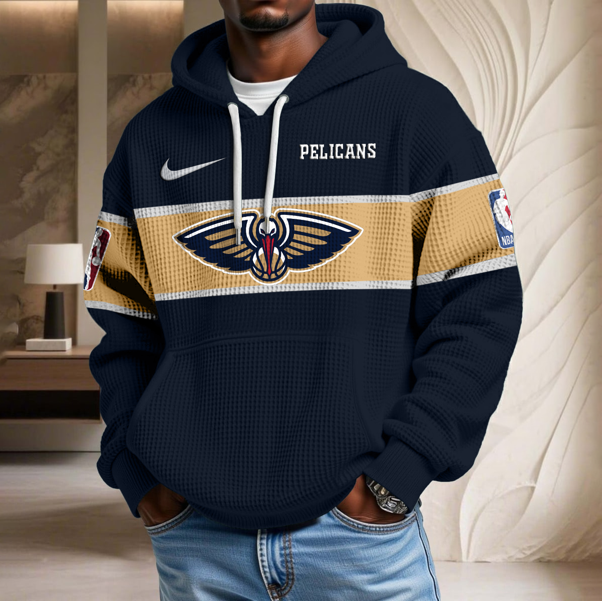 NBA x NO Basketball Waffle Hoodie HLP HLPHUONG