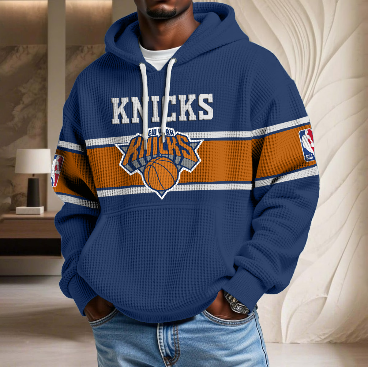 NBA x NYK Waffle Hoodie HLP HLPHUONG