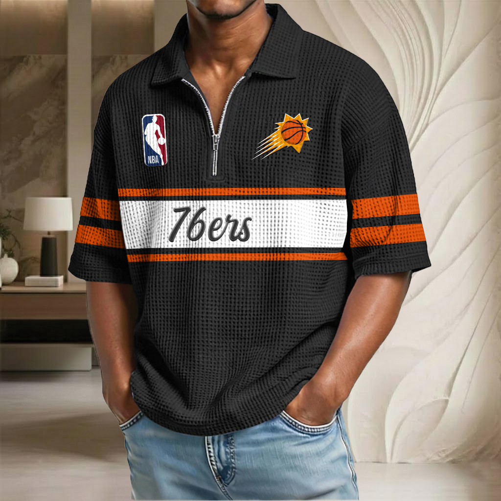 NBA x PS Basketball Waffle Half-Zip Polo Shirt HLP HLPHUONG