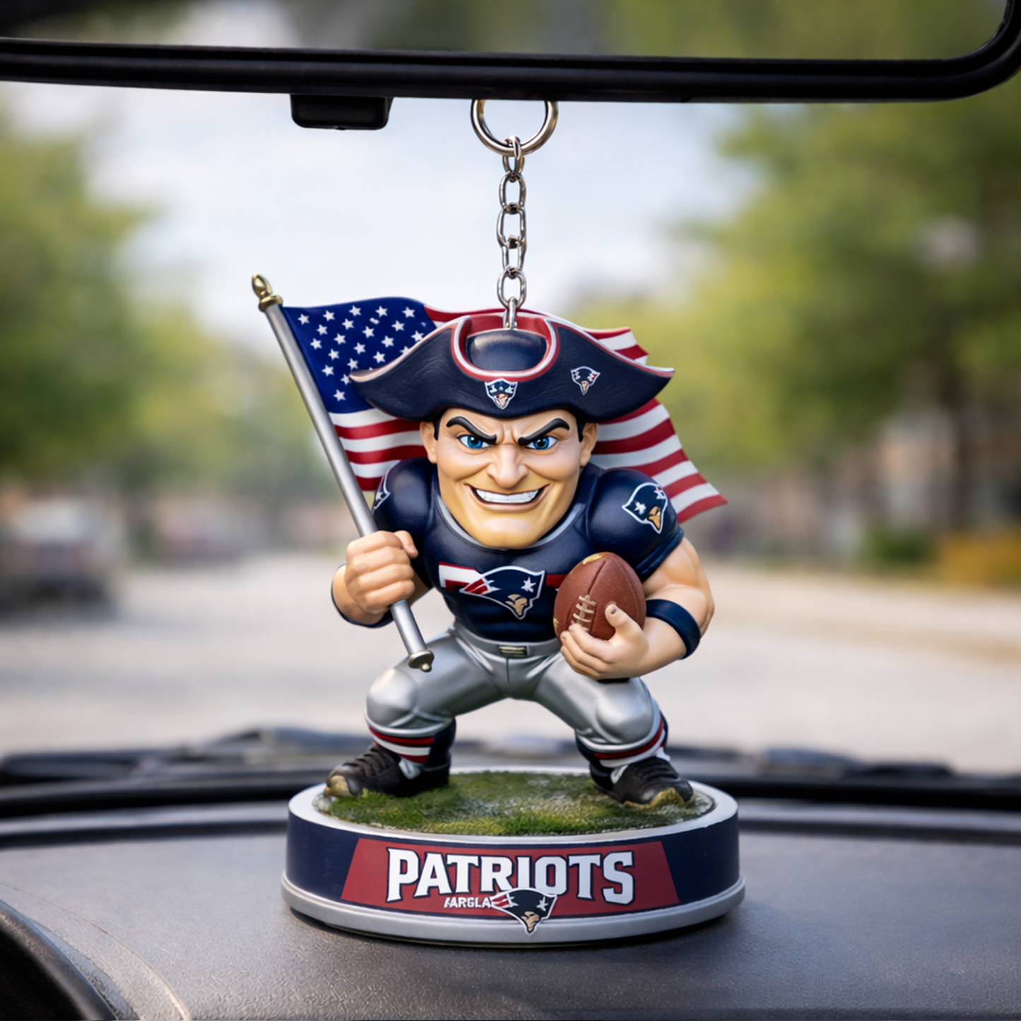 NE X NFL Football Mascot Car Hanging Ornament NAK NHT