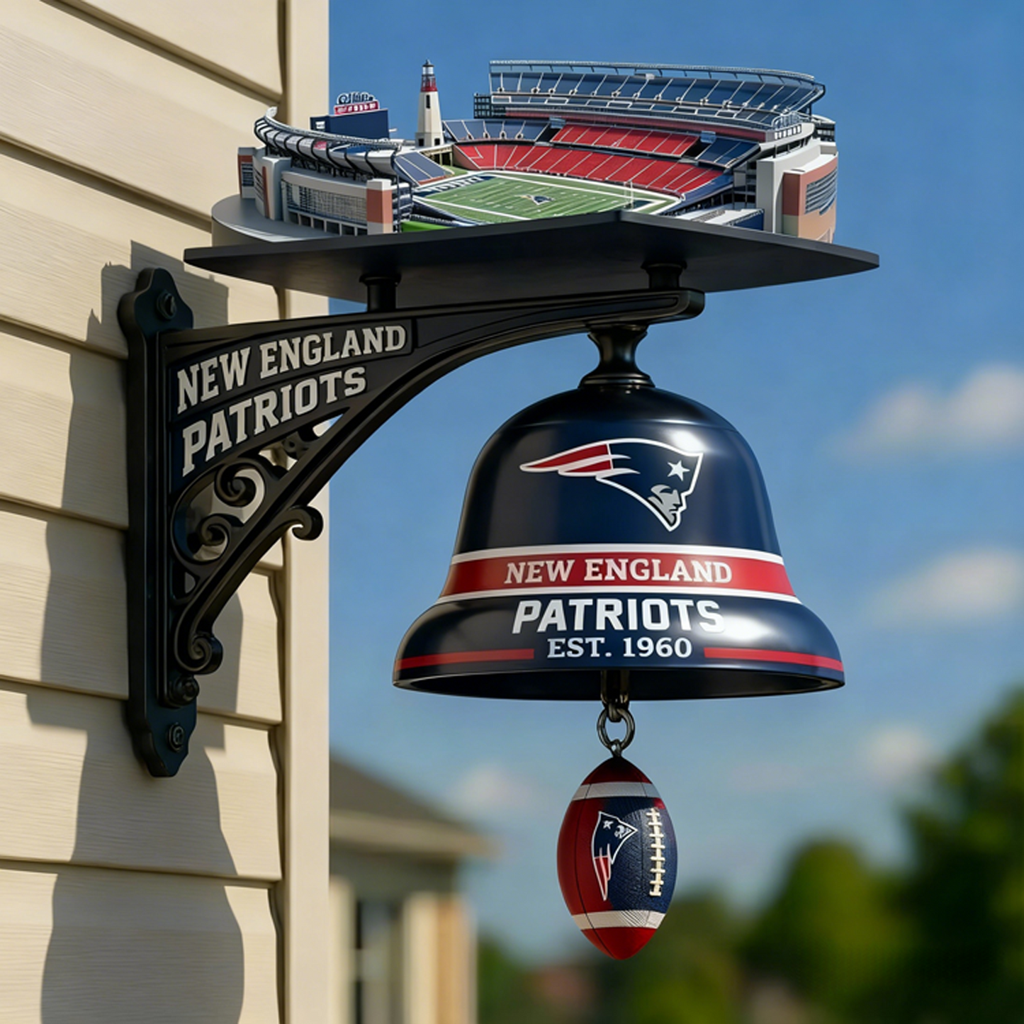 NE X NFL Football Team Home Stadium-Themed Vintage Wall-Mounted Doorbell NAK NHT