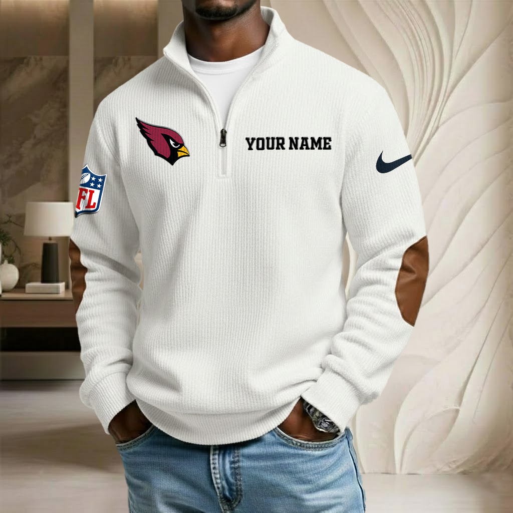 NFL x ARI Custom Name Stand Collar Half-zip Sweatshirt HLP HLPHUONG