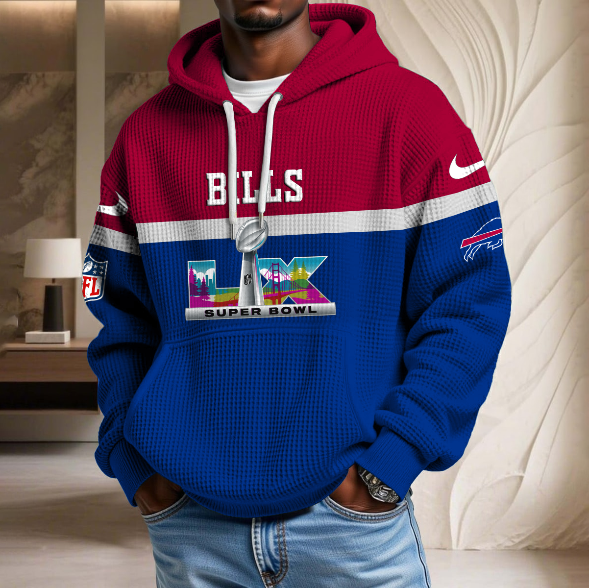 NFL x BUF SB LX Waffle Hoodie HLP HLPHUONG