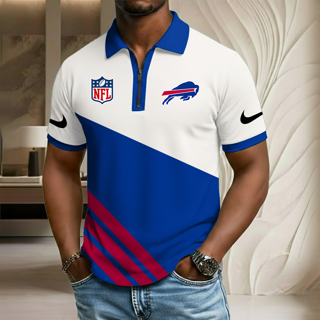NFL x BUF Sport Zip Polo Golf Shirt HLP HLPHUONG