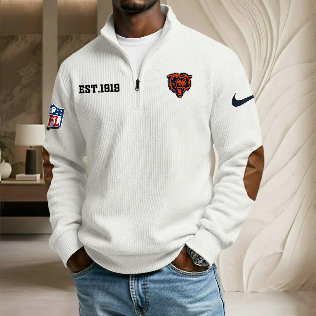 NFL x CHI EST Year Stand Collar Half-zip Sweatshirt HLP HLPHUONG