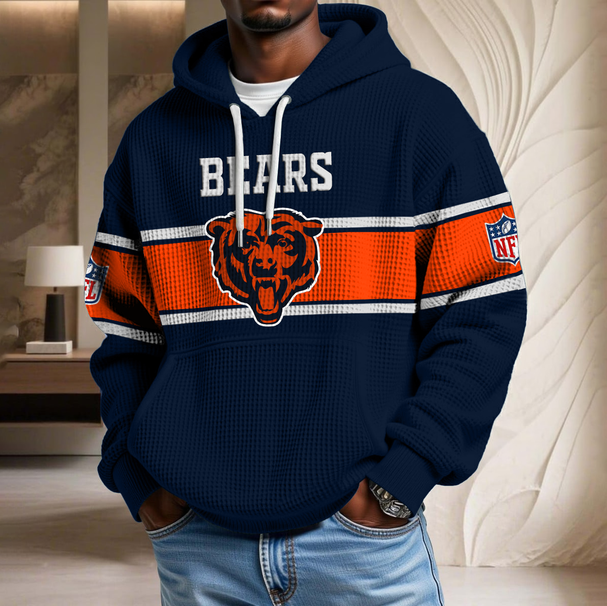 NFL x CHI Waffle Hoodie HLP HLPHUONG