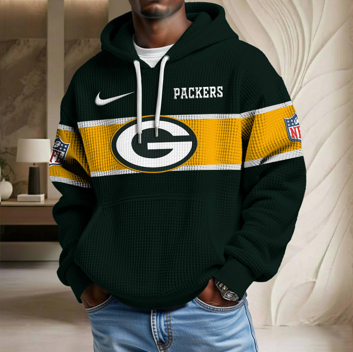 NFL x GB Team Waffle Hoodie HLP HLPHUONG