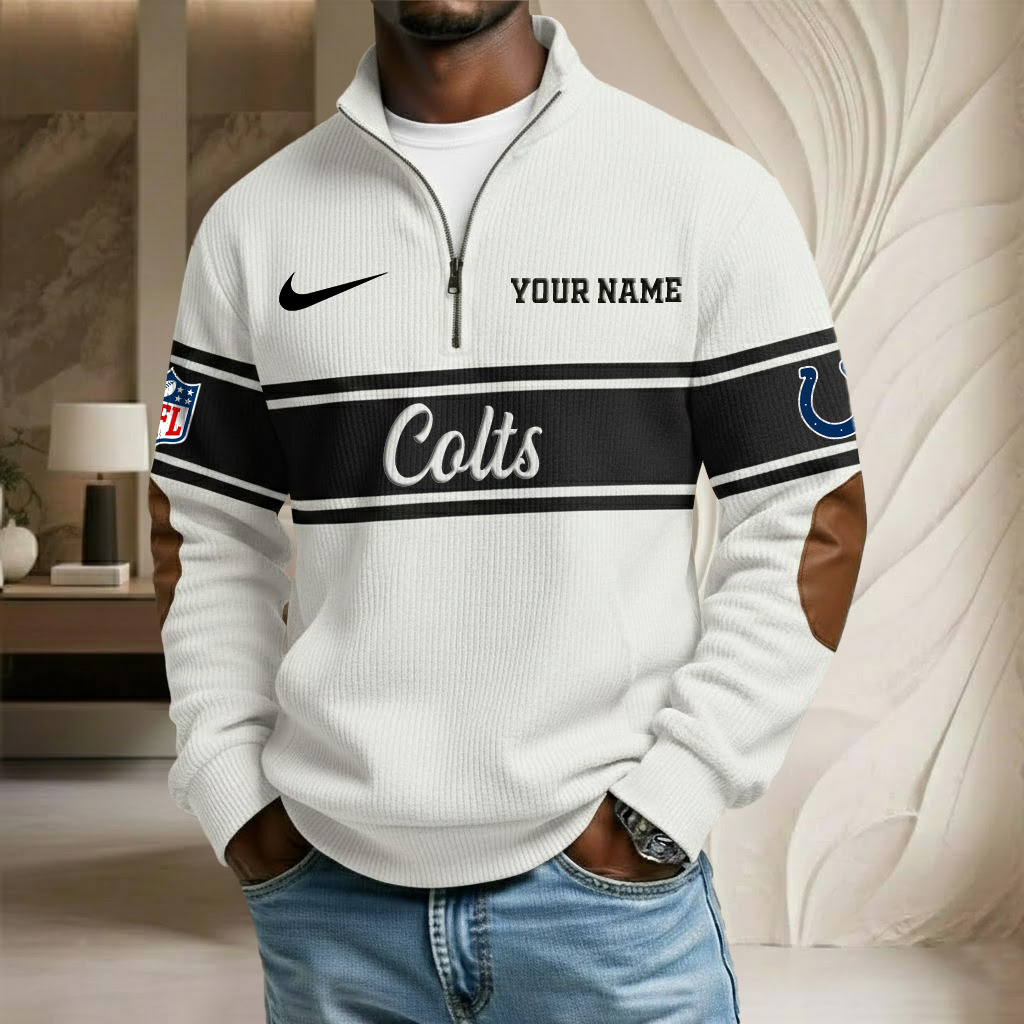 NFL x IND Custom Name Stand Collar Half-zip Sweatshirt HLP HLPHUONG