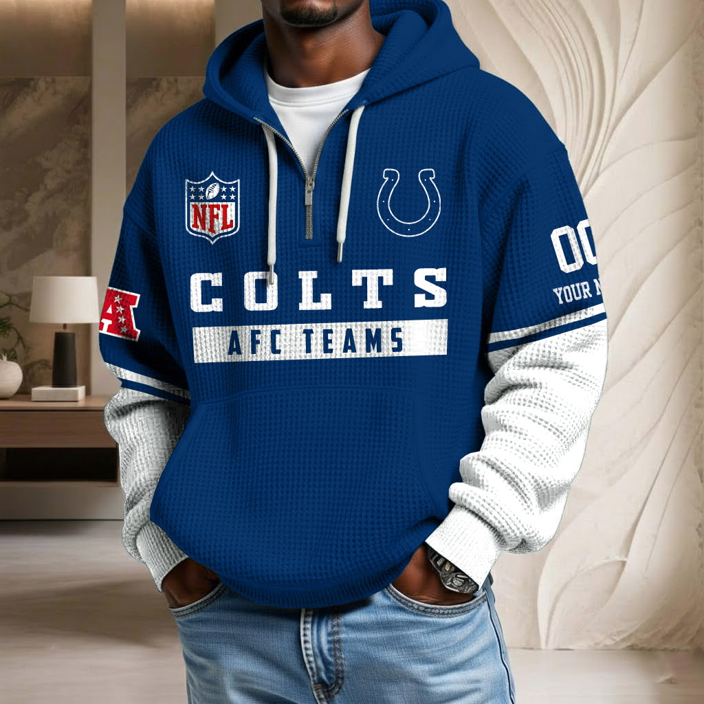 NFL x IND Team Custom Waffle Half Zip Hoodie HLP HLPHUONG