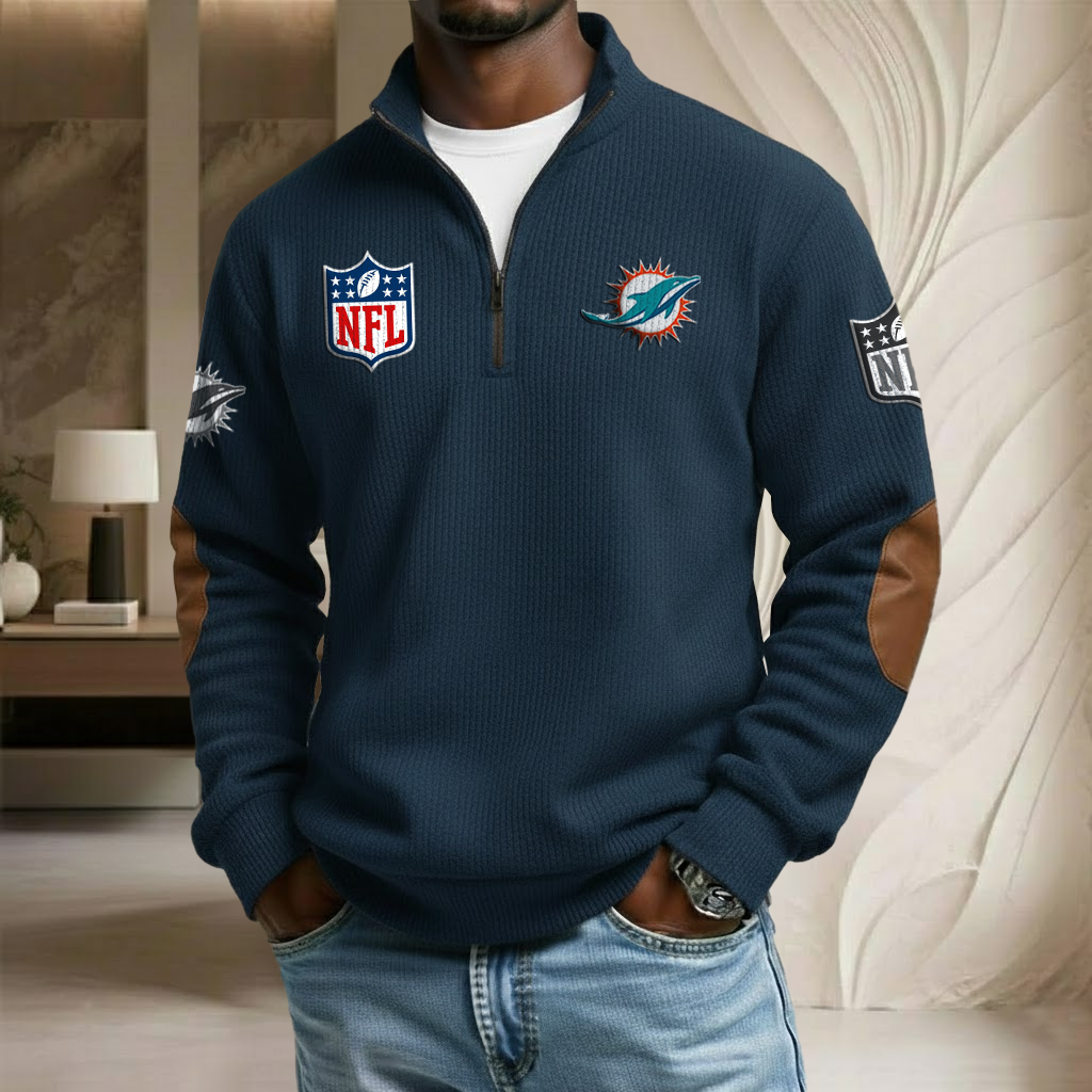 NFL x MIA Stand Collar Half-zip Sweatshirt HLP HLPHUONG