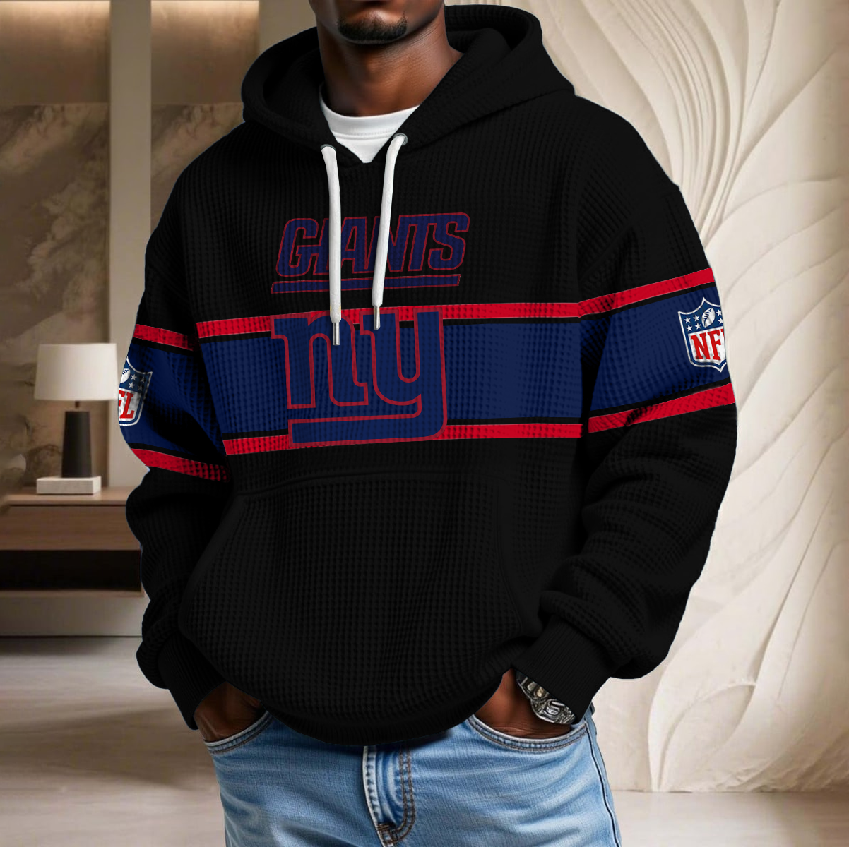 NFL x NYG Black Version Waffle Hoodie HLP HLPHUONG