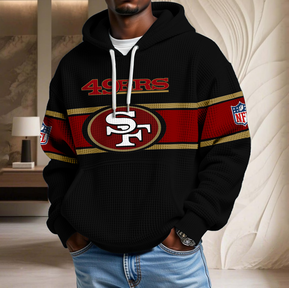 NFL x SF Black Version Waffle Hoodie HLP HLPHUONG