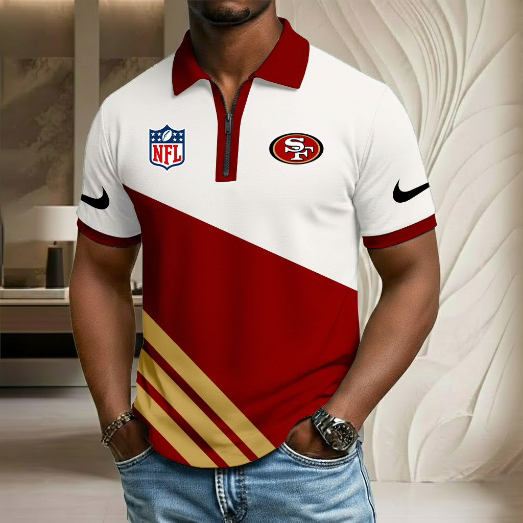NFL x SF Sport Zip Polo Golf Shirt HLP HLPHUONG