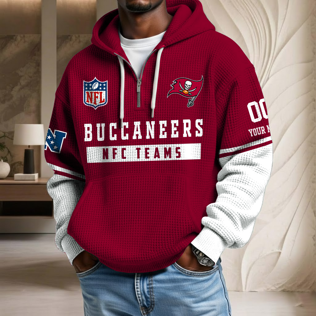NFL x TB Team Custom Waffle Half Zip Hoodie HLP HLPHUONG