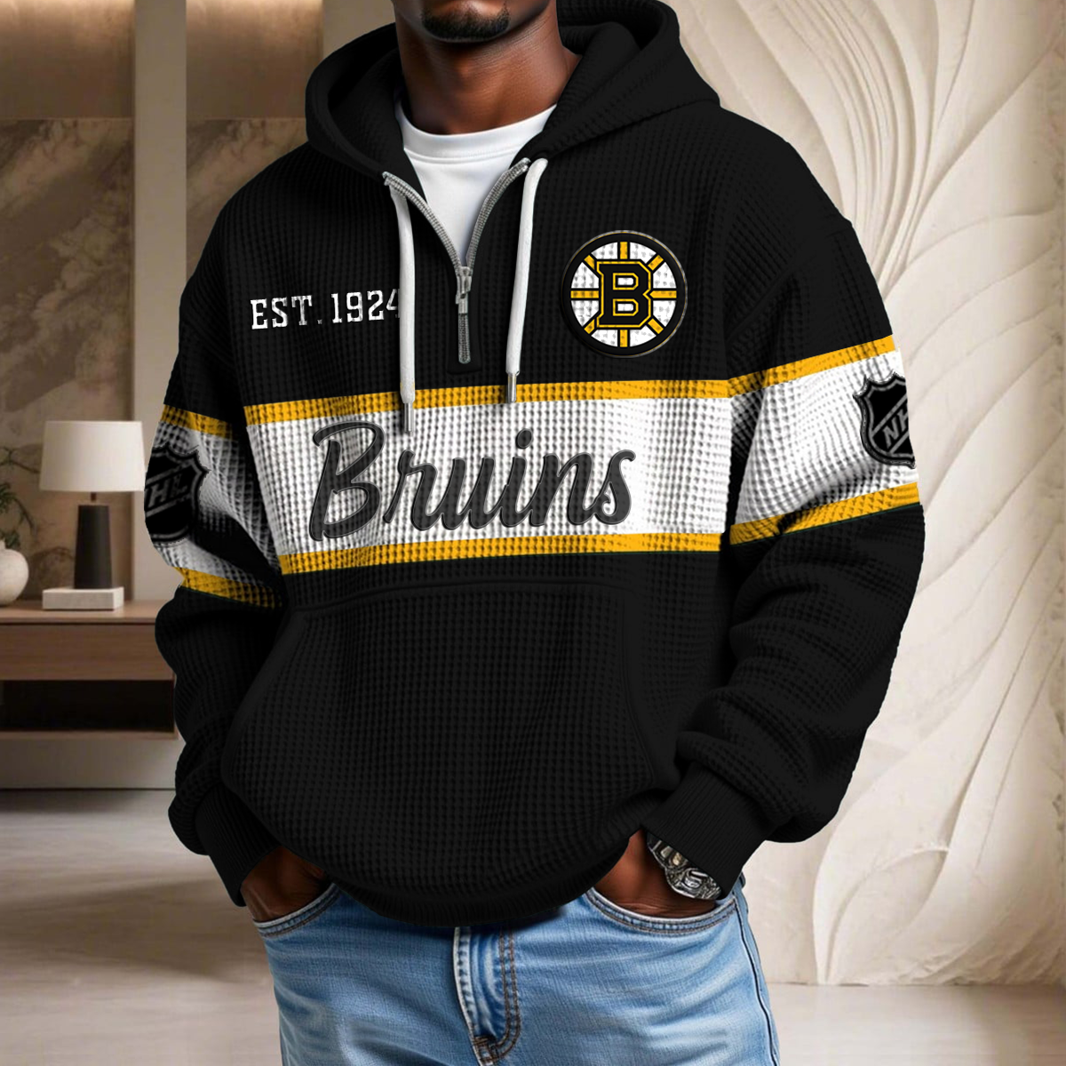 NHL x BB EST Waffle Half Zip Hoodie HLP HLPHUONG