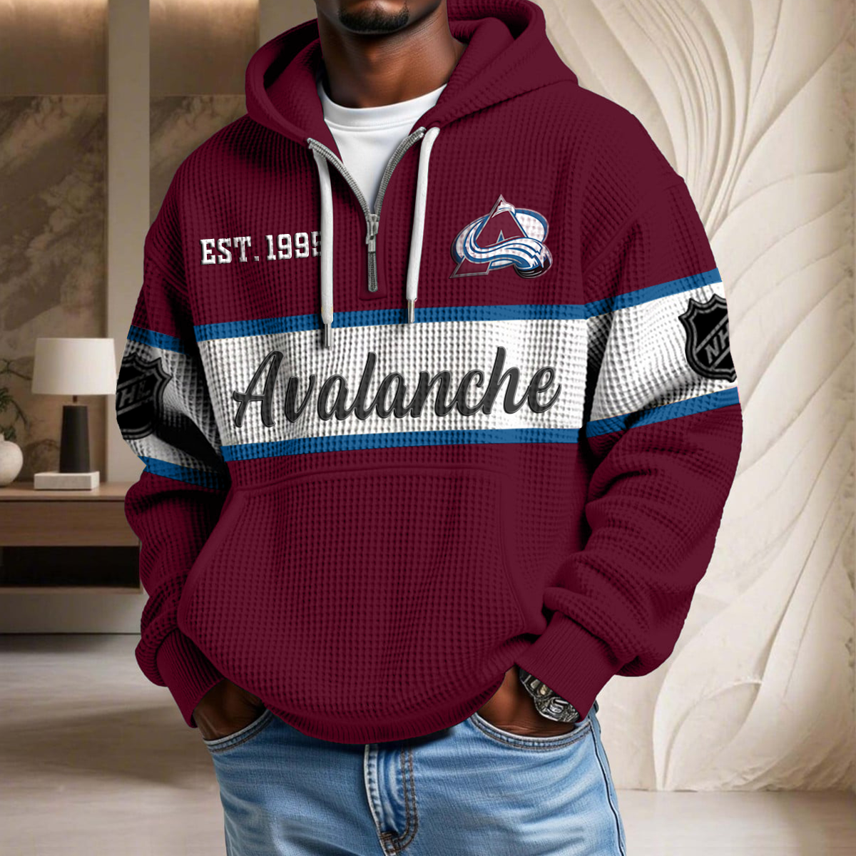 NHL x CA EST Waffle Half Zip Hoodie HLP HLPHUONG