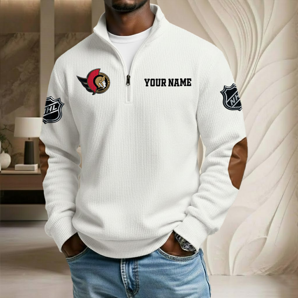 NHL x OS Custom Name Stand Collar Half-zip Sweatshirt HLP HLPHUONG