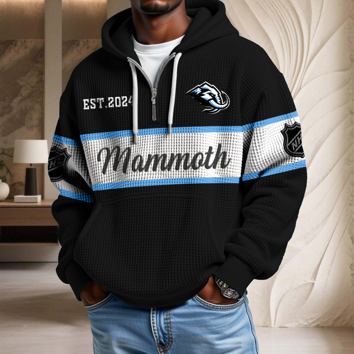 NHL x UM EST Waffle Half Zip Hoodie HLP HLPHUONG