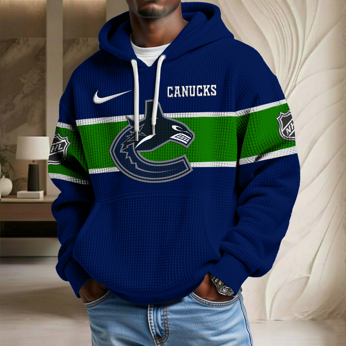 NHL x VAN Hockey Waffle Hoodie HLP HLPHUONG