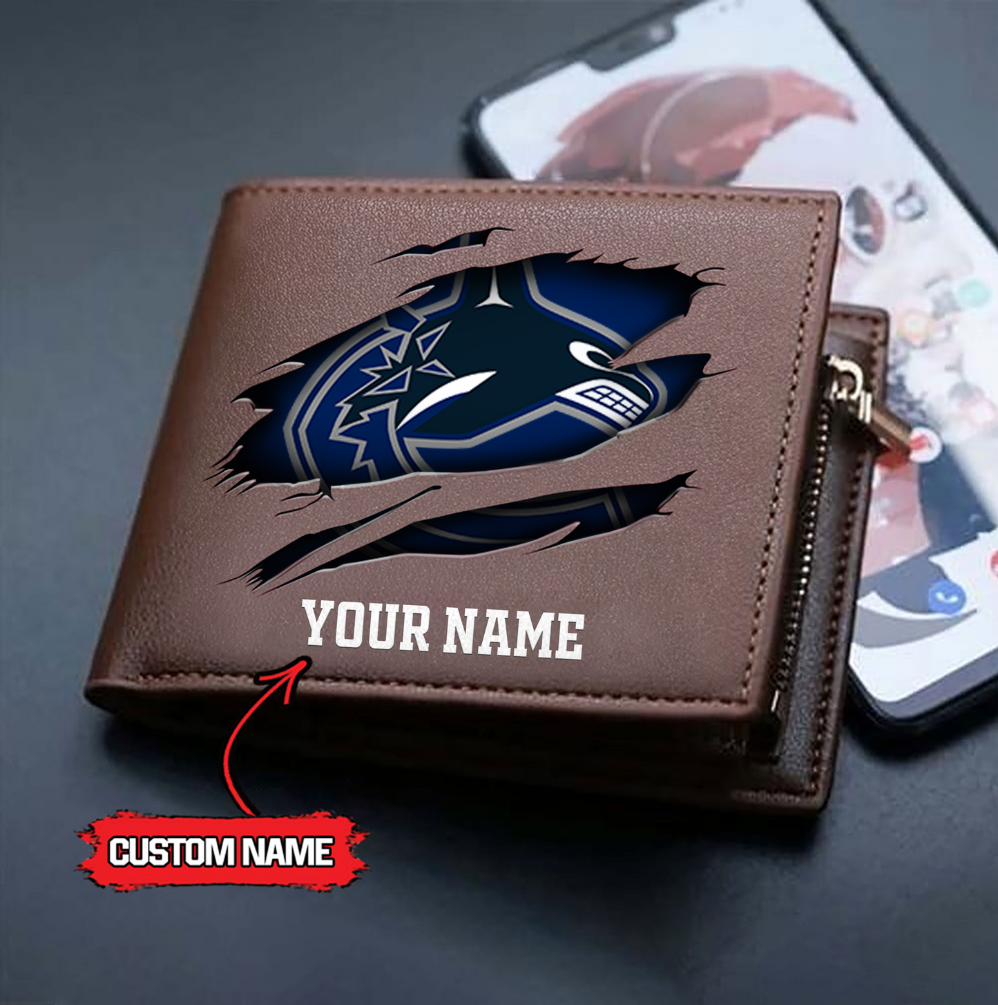 NHL x VC Custom Name Leather Wallet HLP HLPHUONG
